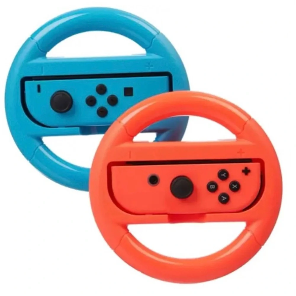 Rocketfish Joy Con Racing Steering Wheel 2 Pk. for Nintendo Switch Red/Blue- NWT